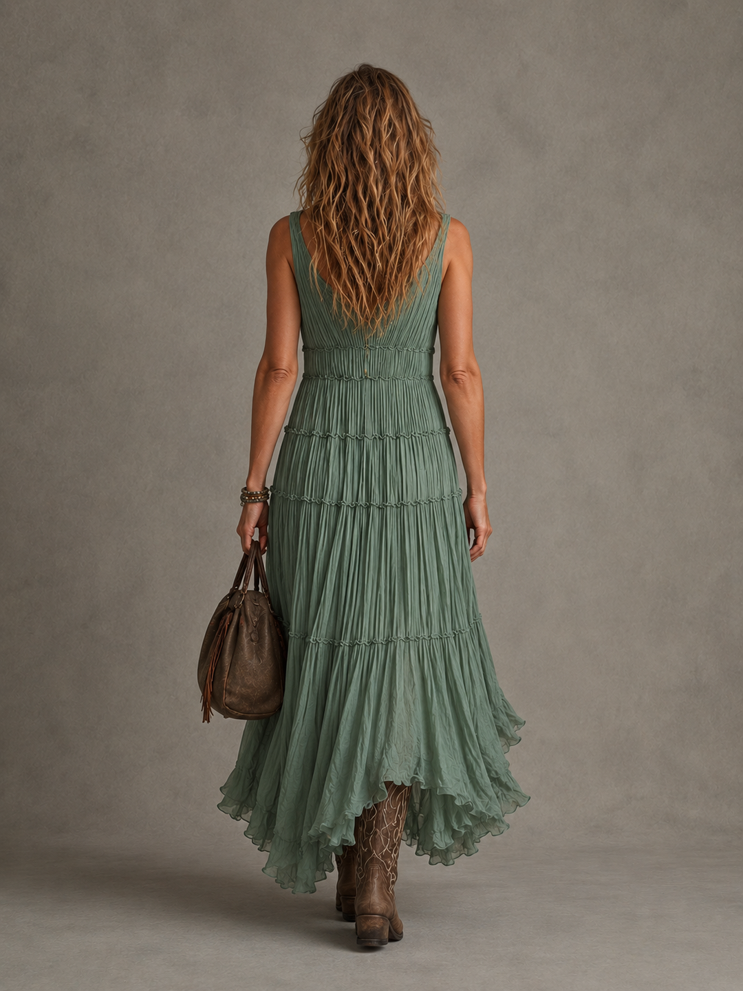 Lucrezia | Gathered V-Neck Maxi Dress