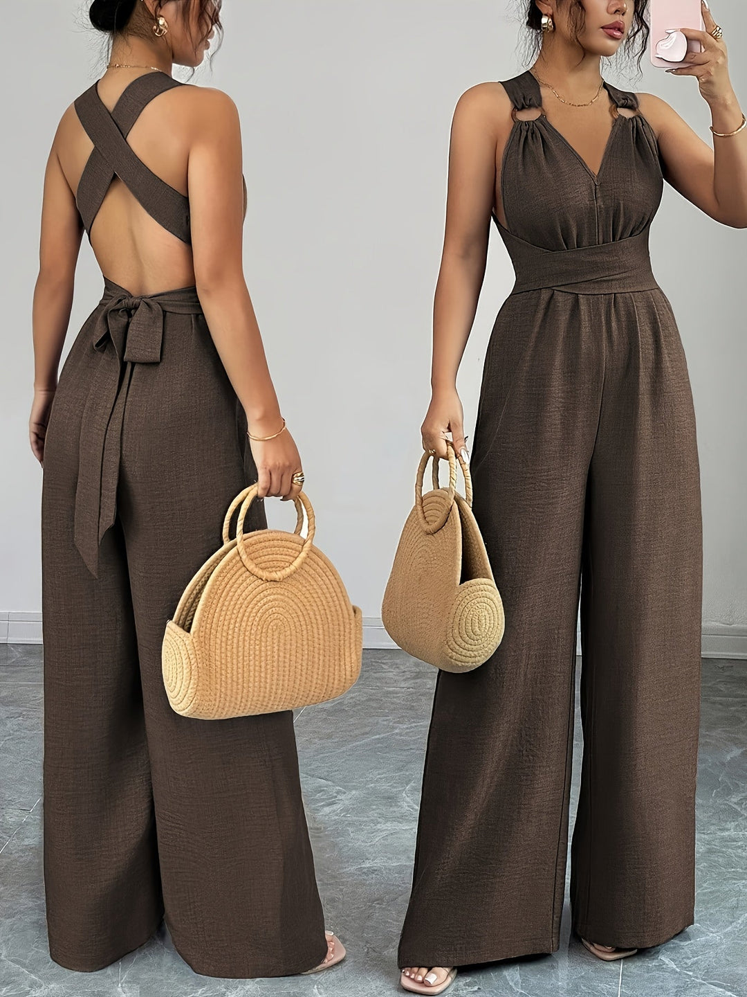 Emily | Elegante Linnen en Katoenen Jumpsuit