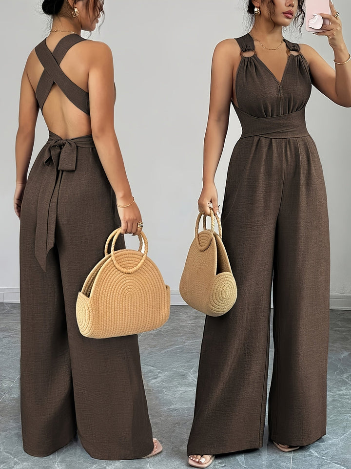 Emily | Elegante Linnen en Katoenen Jumpsuit