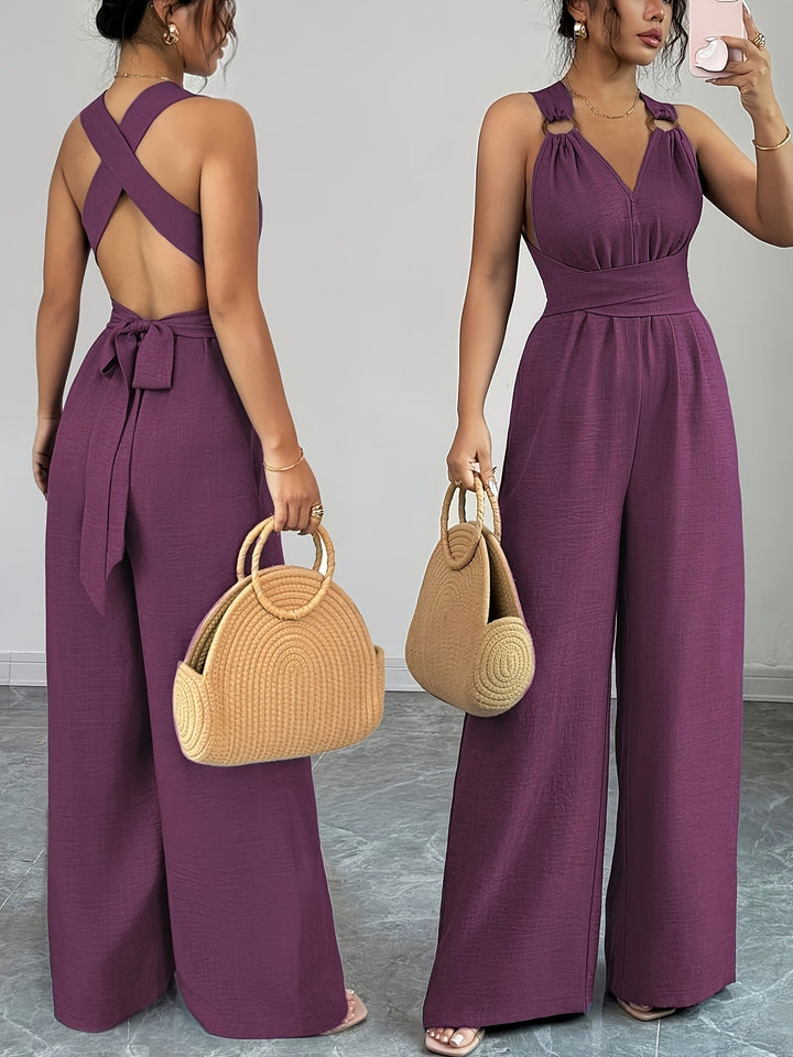 Emily | Elegante Linnen en Katoenen Jumpsuit