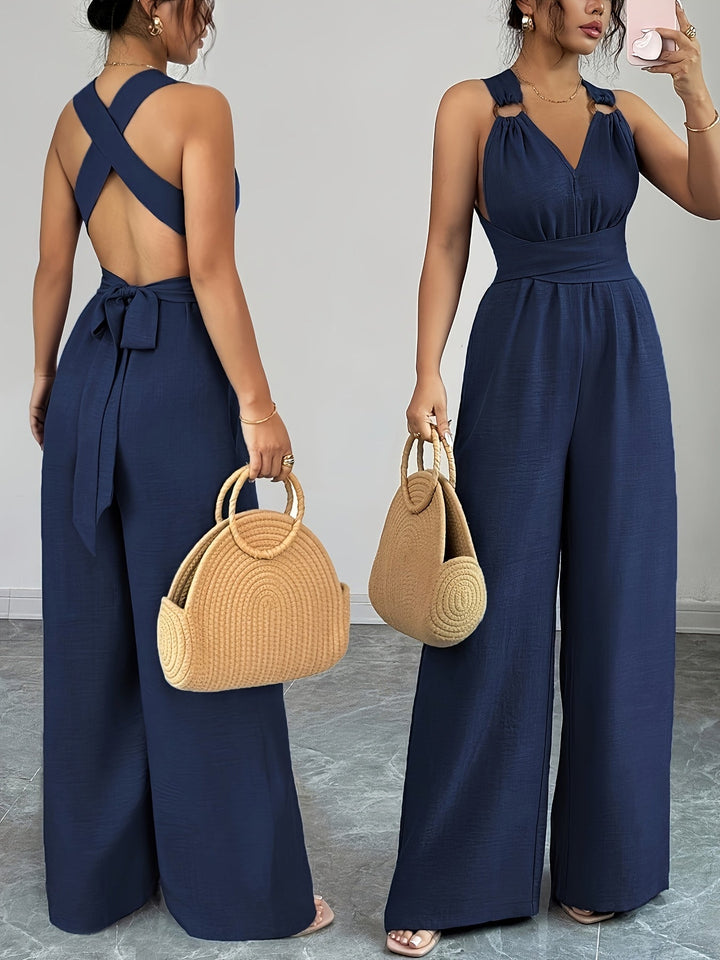 Emily | Elegante Linnen en Katoenen Jumpsuit