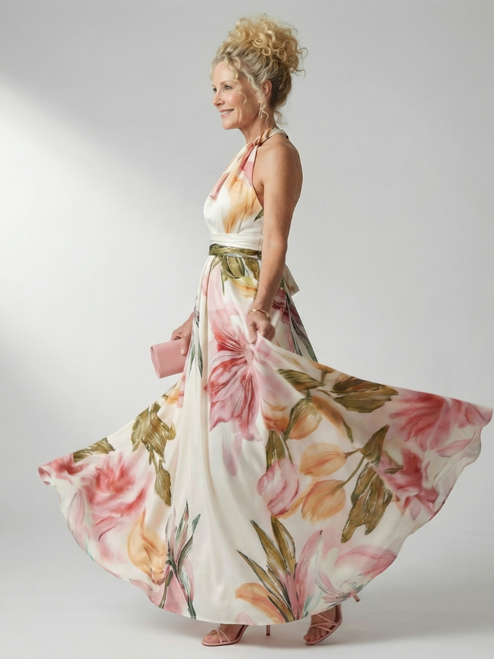 Isabella Light Floral Maxi Dress