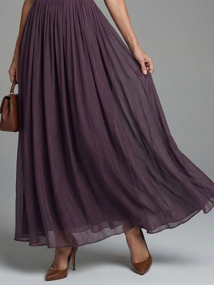 Lily Gathered Waist Keyhole Maxi Dress