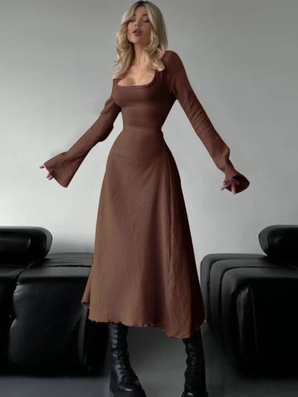 ERINT - Sophisticated Lace-Up Tie Back Flounce