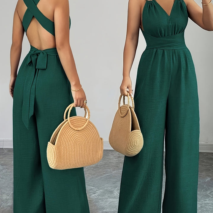 Emily | Elegante Linnen en Katoenen Jumpsuit