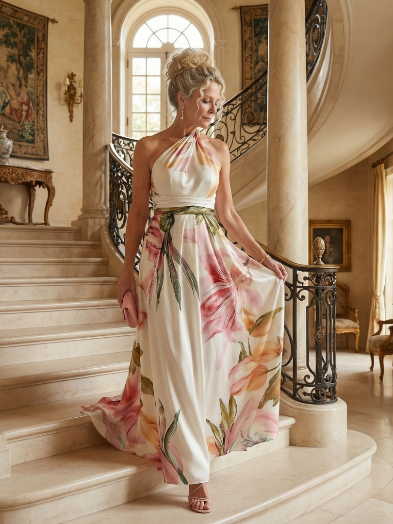 Isabella Light Floral Maxi Dress