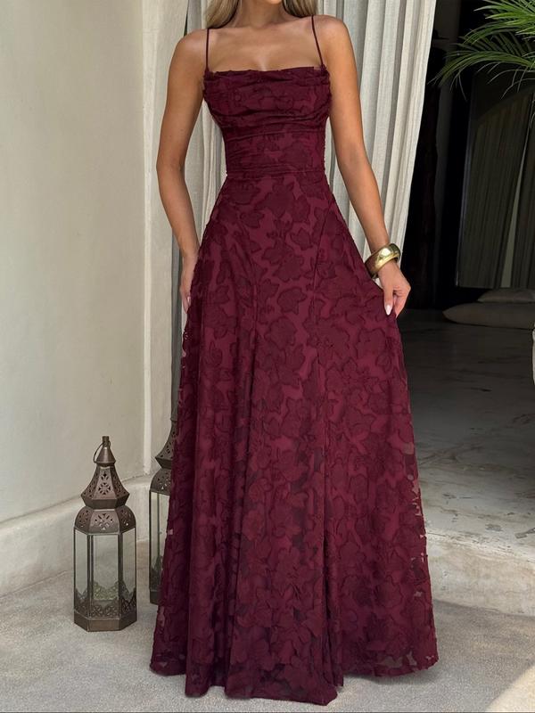 MABELT - Sexy Backless Lace Pattern Long
