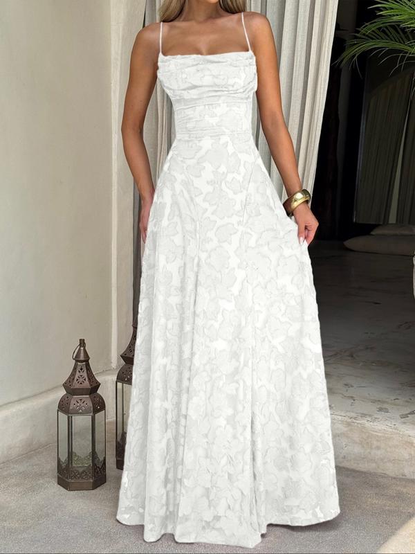 XENIAT - Backless Lace Long Dress Fitted