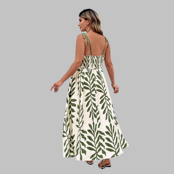 RAHIRA™ - Casual Sleeveless Summer Leaf Print Maxi Dress
