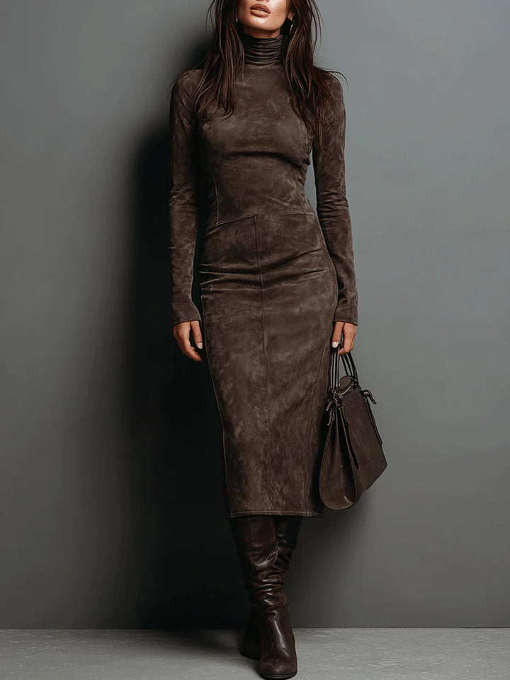 Ivy - Long Brown Midi Dress
