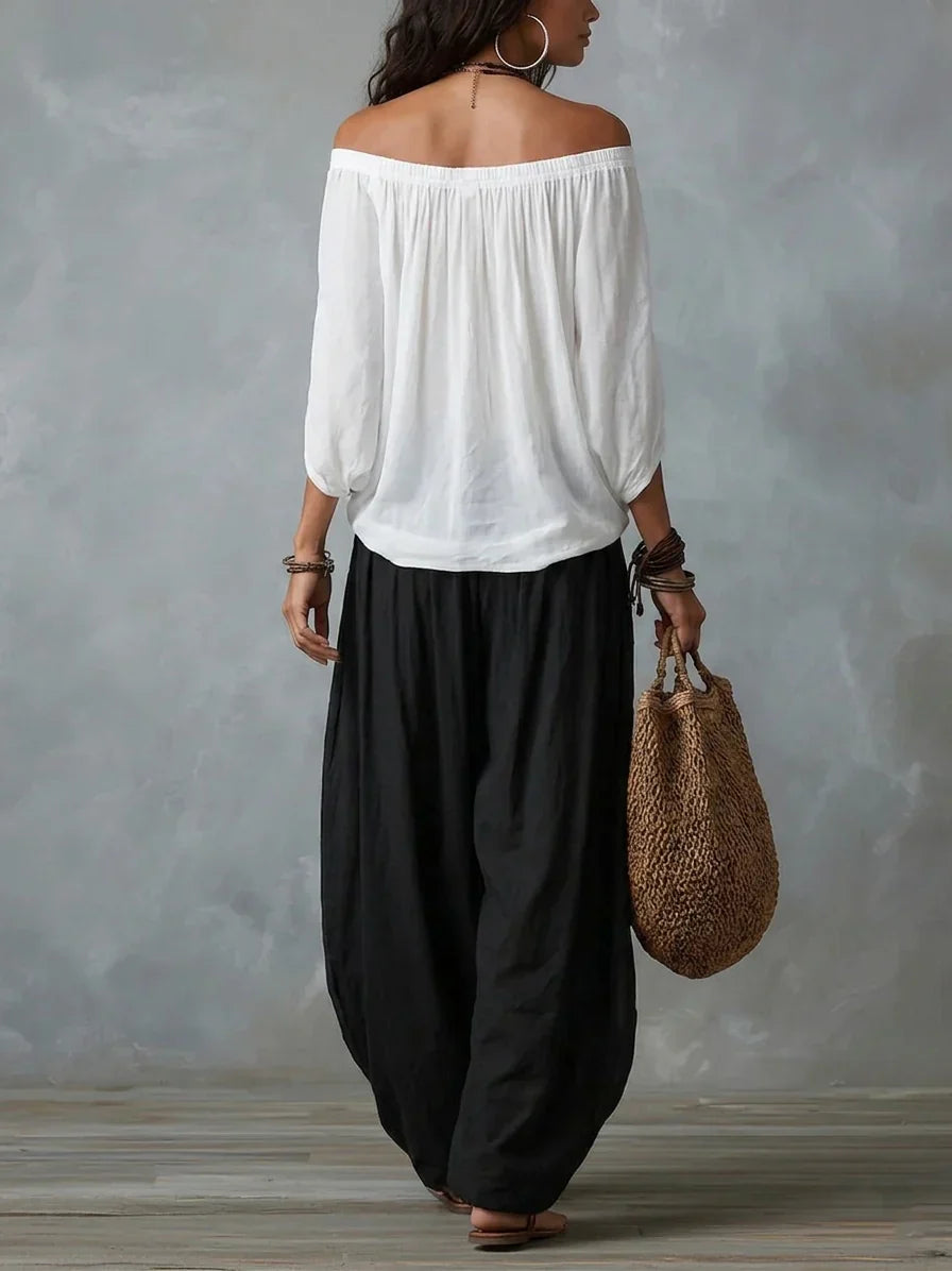 Sofia Off-Shoulder Top & Lantaarnbroek Set