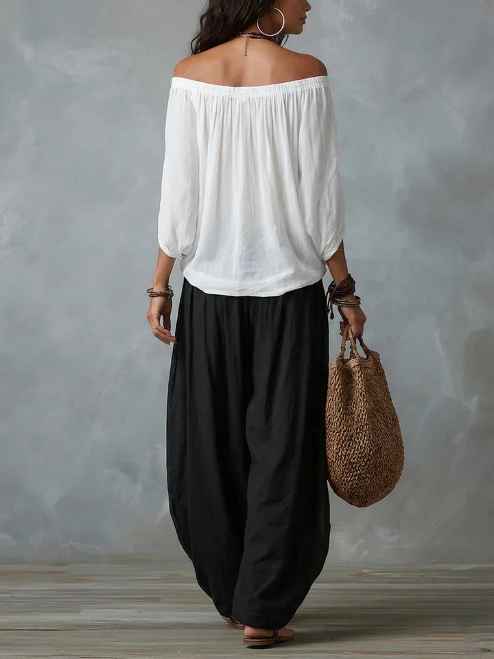 Sofia Off-Shoulder Top & Lantaarnbroek Set