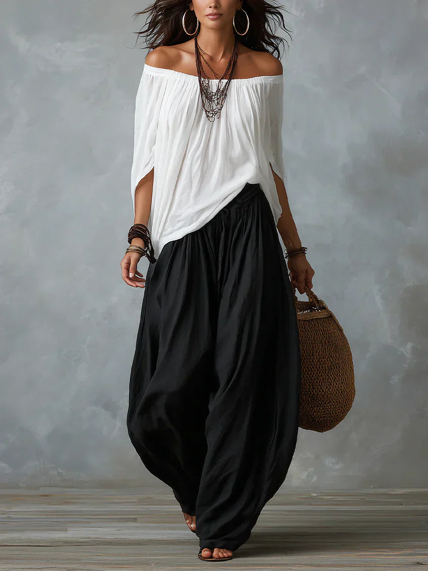 Sofia Off-Shoulder Top & Lantaarnbroek Set