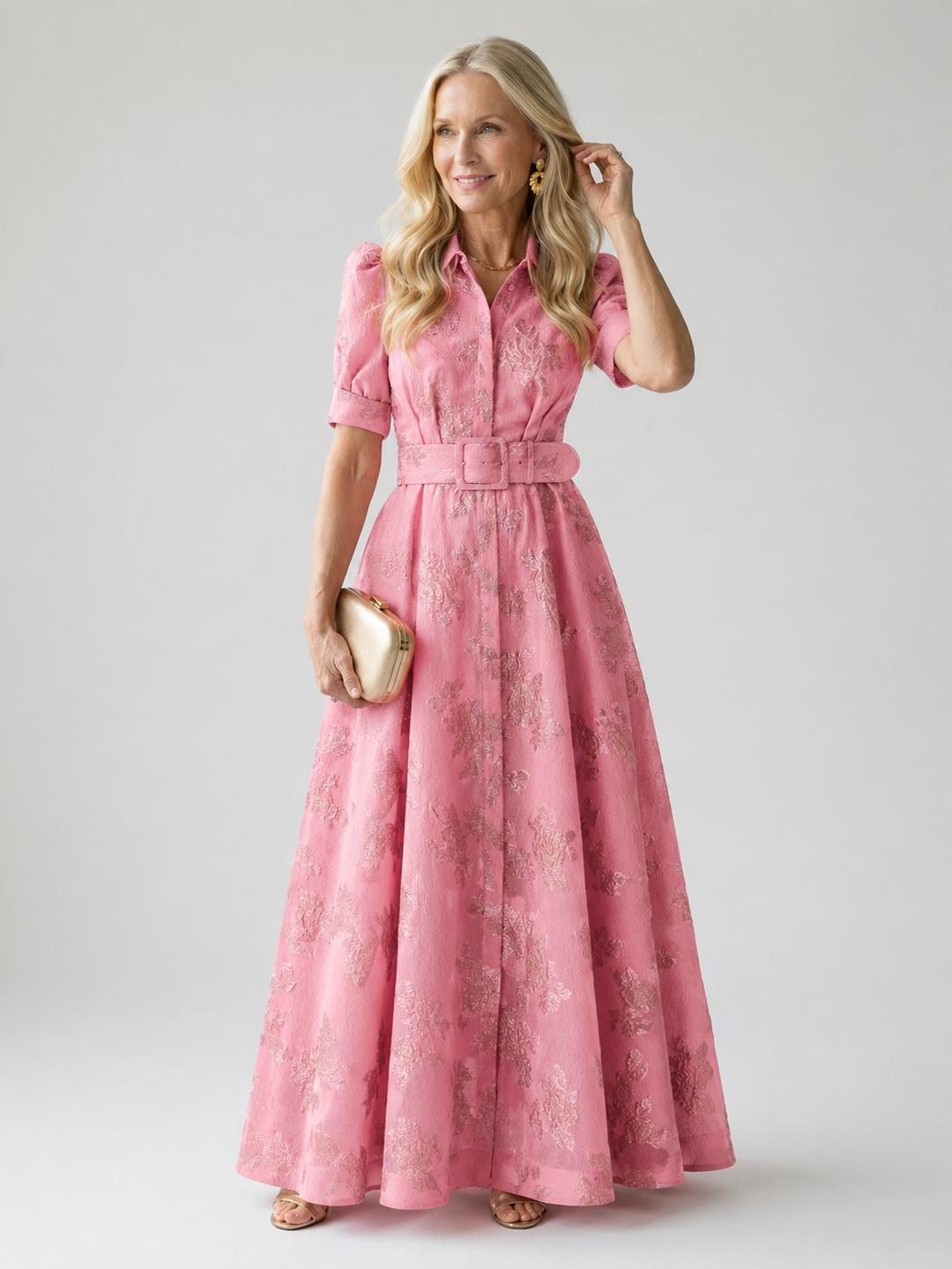 Jenna Belted Floral Maxi Dress