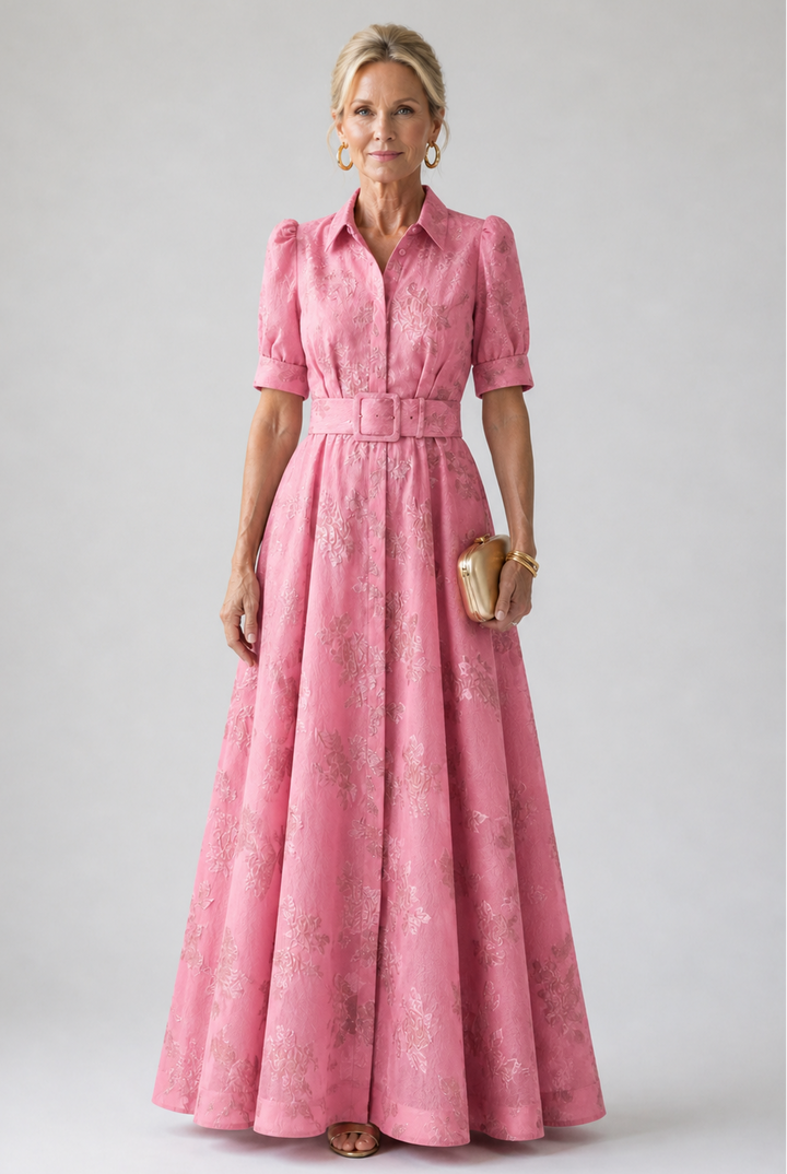 Jenna Belted Floral Maxi Dress