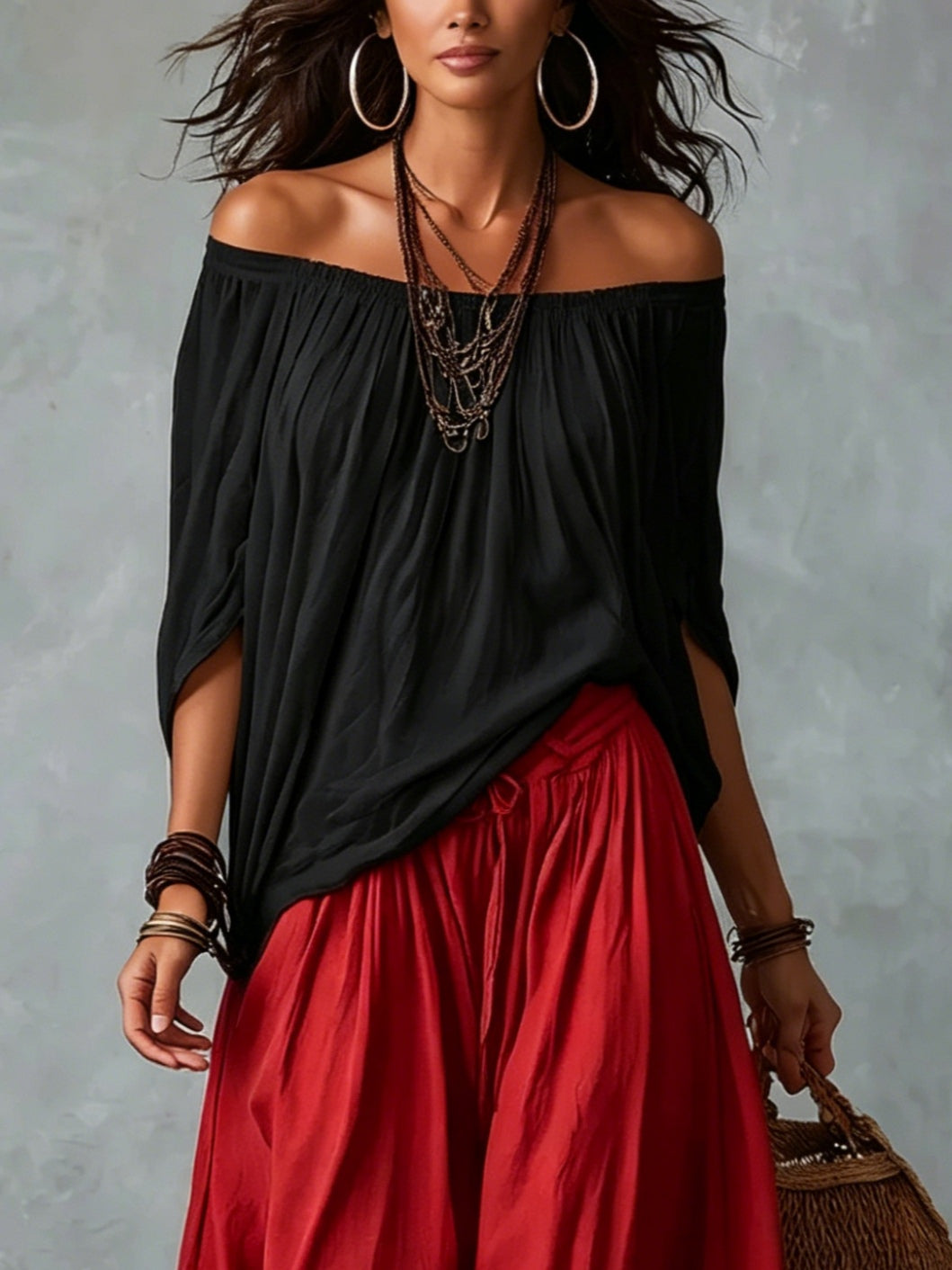 Sofia Off-Shoulder Top & Lantaarnbroek Set