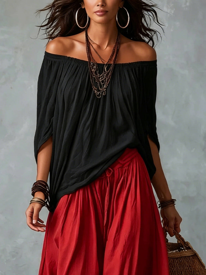 Sofia Off-Shoulder Top & Lantaarnbroek Set