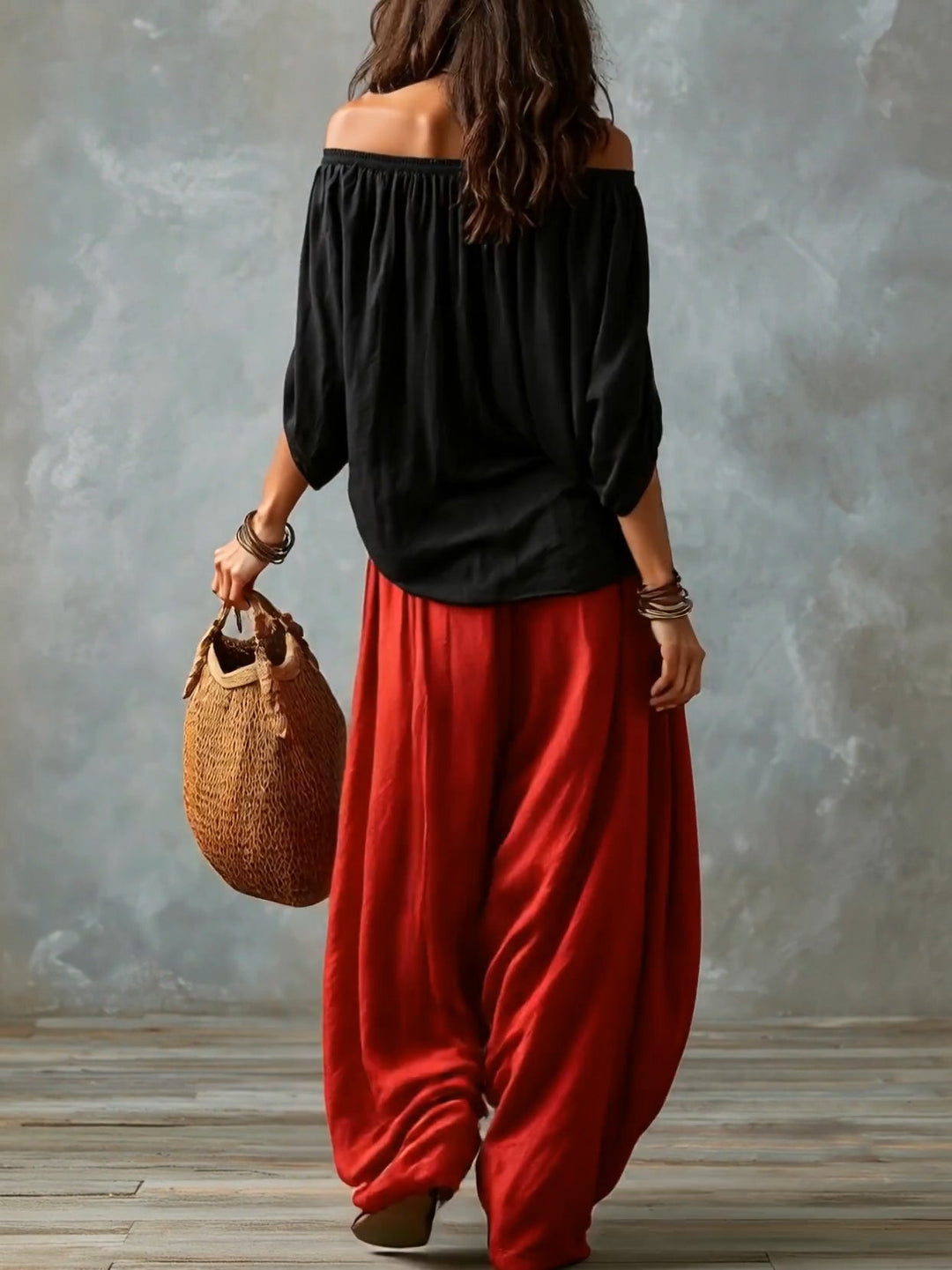 Sofia Off-Shoulder Top & Lantaarnbroek Set