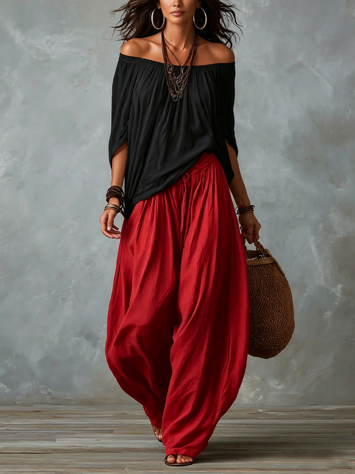 Sofia Off-Shoulder Top & Lantaarnbroek Set