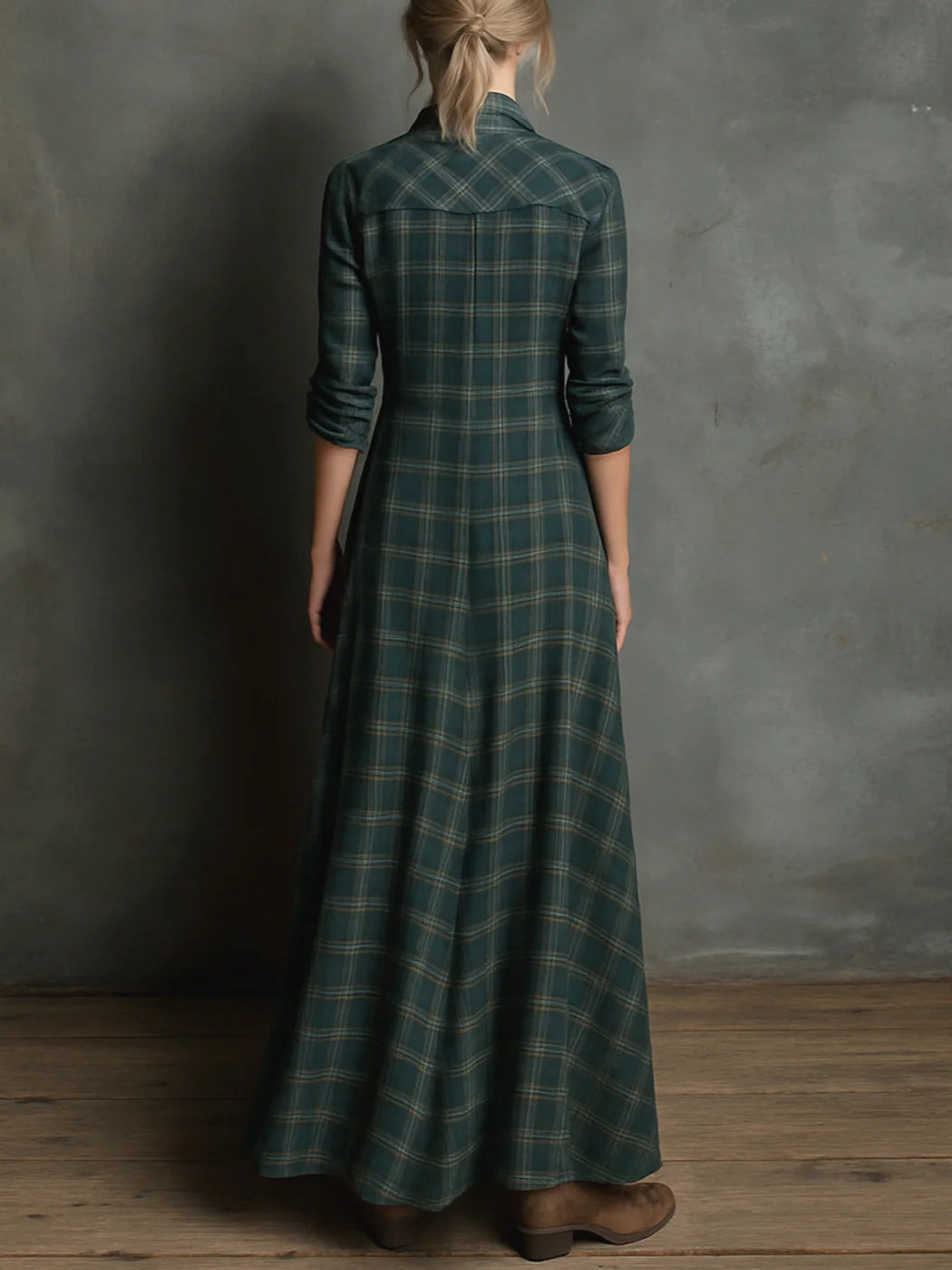 Hazel - Long Checkered Dress