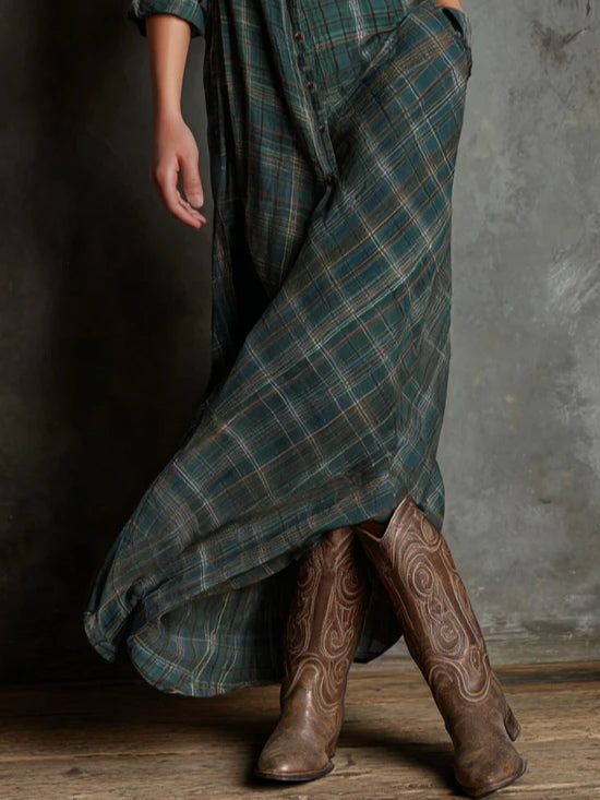 Hazel - Long Checkered Dress