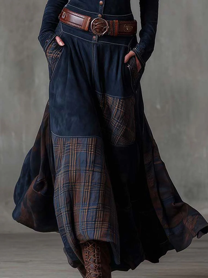 Olivia - Maxi Suede Dress with Belt