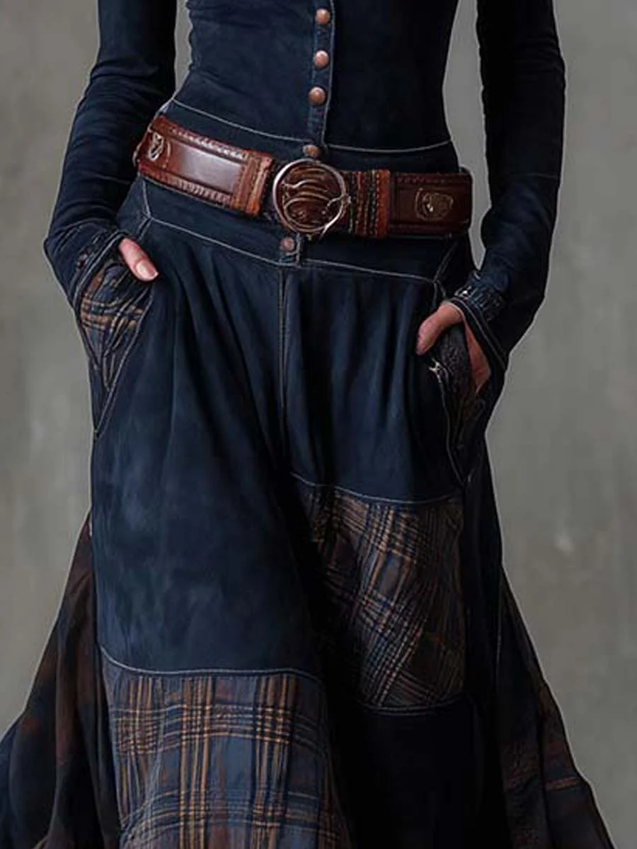 Olivia - Maxi Suede Dress with Belt
