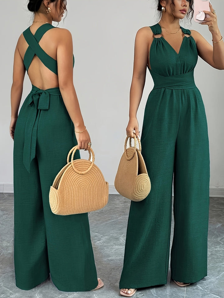 Emily | Elegante Linnen en Katoenen Jumpsuit