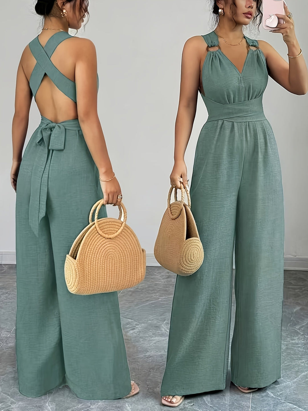 Emily | Elegante Linnen en Katoenen Jumpsuit
