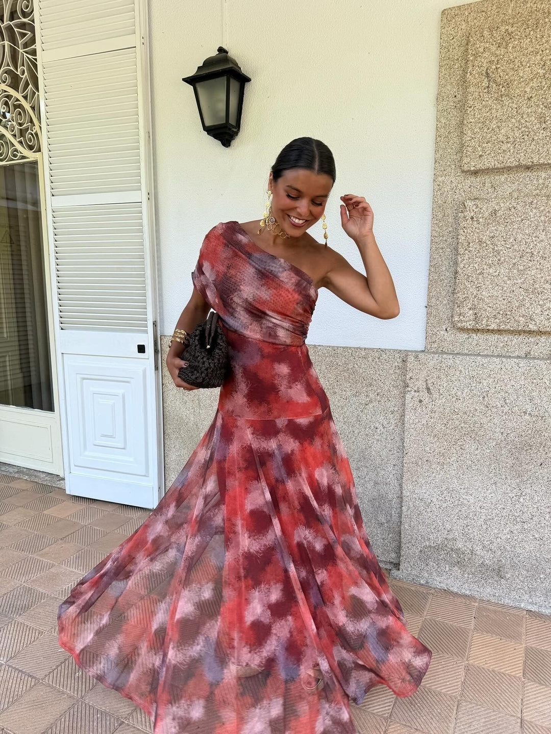 Valentina™ | Watercolor Off-Shoulder Long Dress