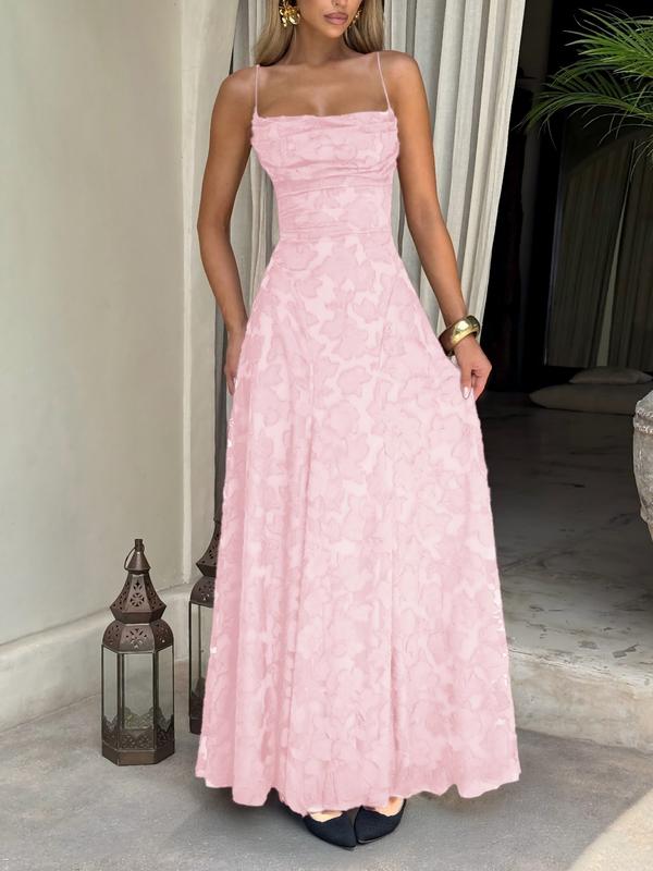XENIAT - Backless Lace Long Dress Fitted