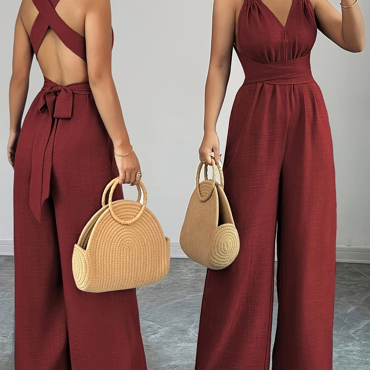 Emily | Elegante Linnen en Katoenen Jumpsuit