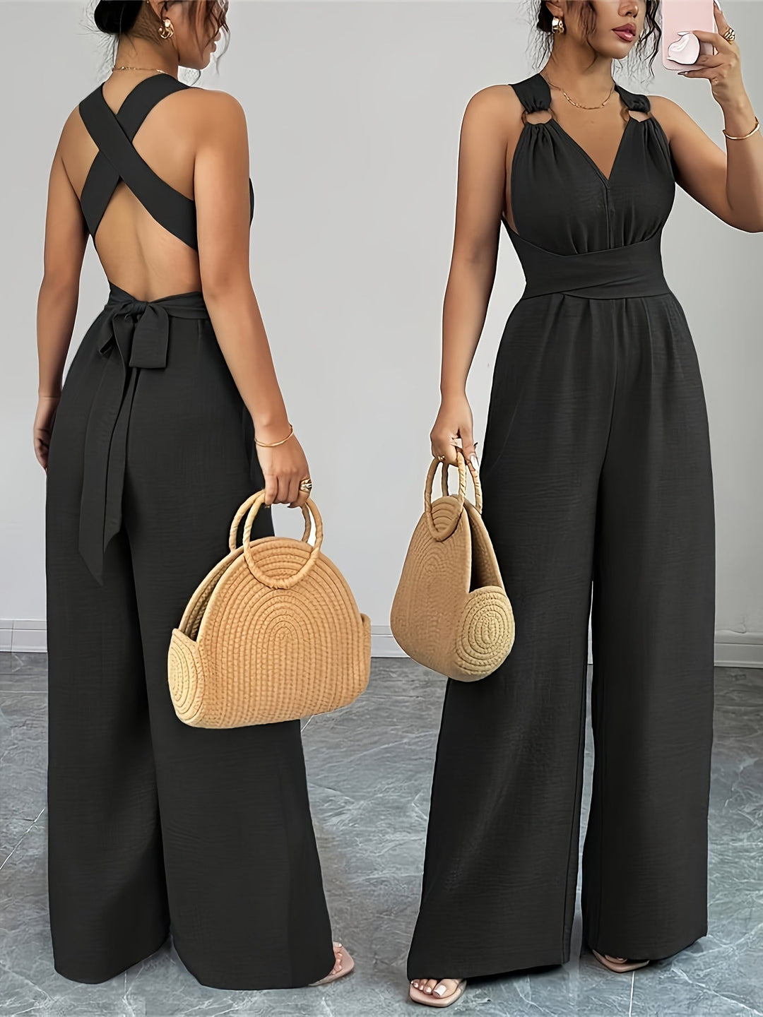 Emily | Elegante Linnen en Katoenen Jumpsuit