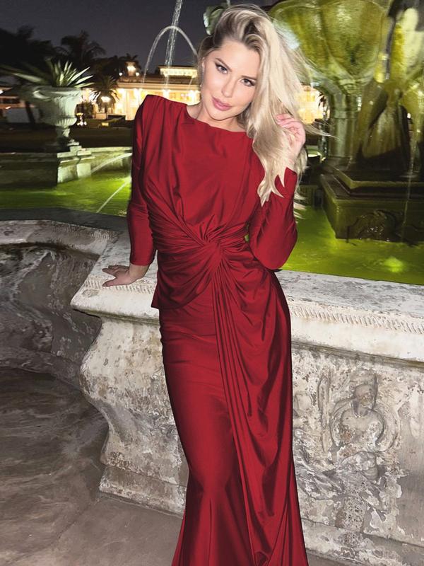 JOSALIET - Ruched Bodycon Dress with Padded