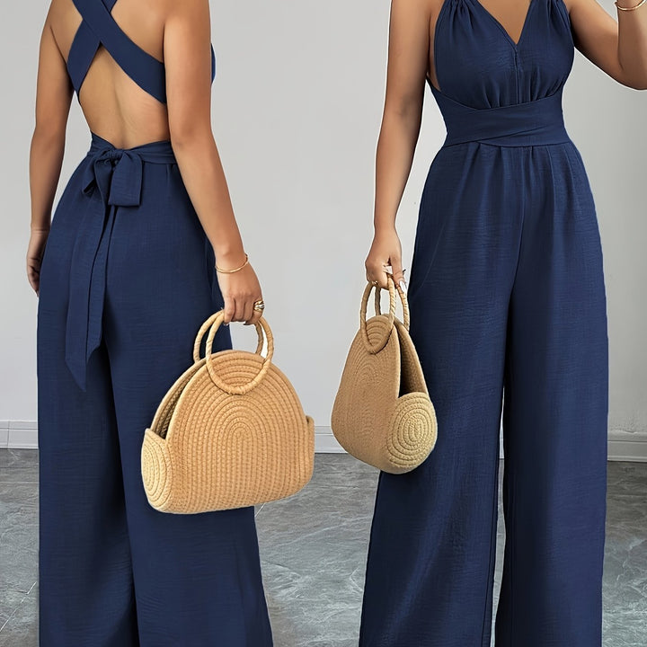 Emily | Elegante Linnen en Katoenen Jumpsuit