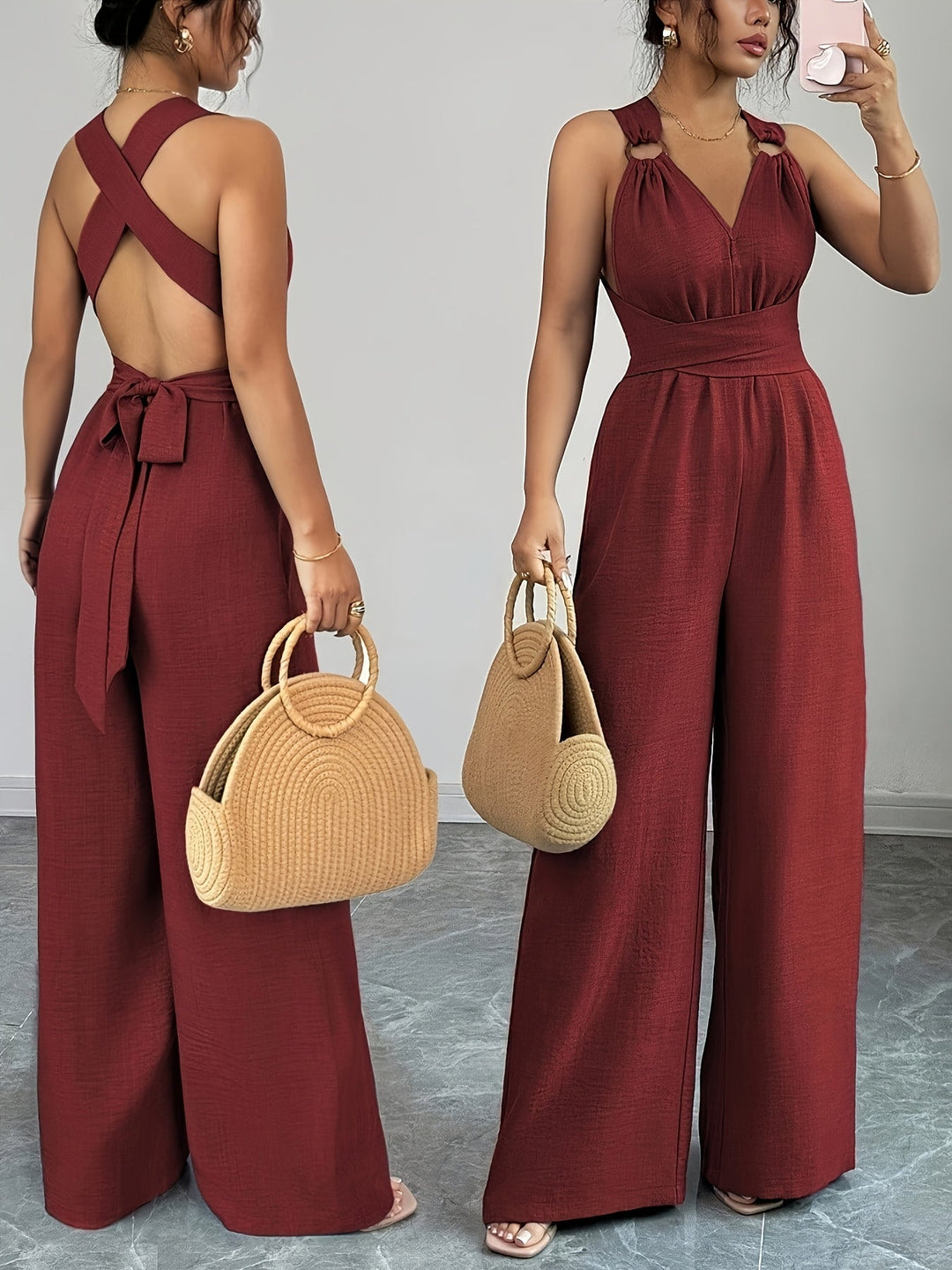 Emily | Elegante Linnen en Katoenen Jumpsuit