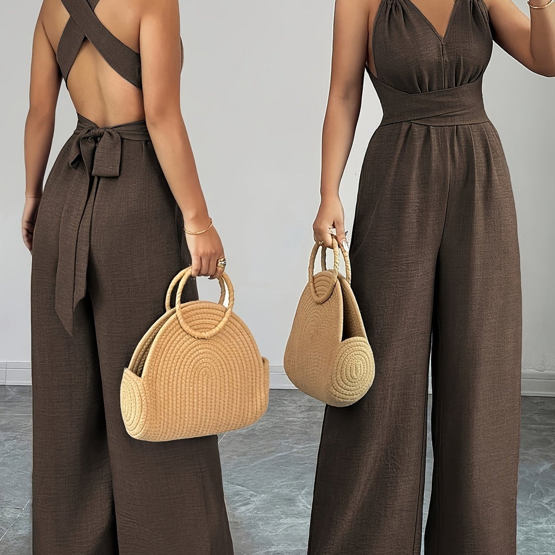 Emily | Elegante Linnen en Katoenen Jumpsuit