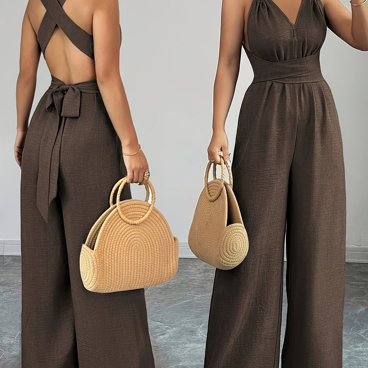 Emily | Elegante Linnen en Katoenen Jumpsuit