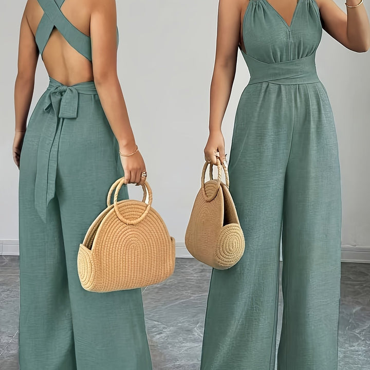 Emily | Elegante Linnen en Katoenen Jumpsuit