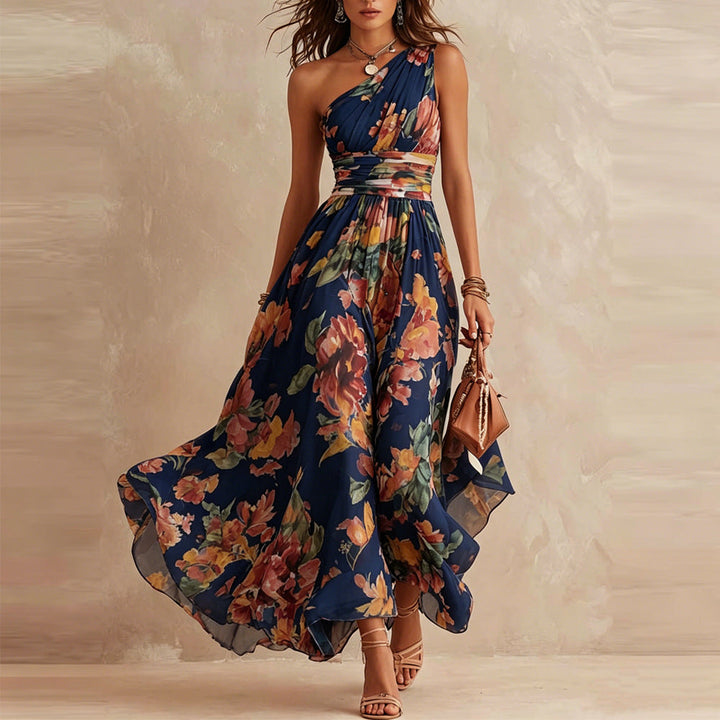 AURORA | ONE-SHOULDER FLORAL DRESS