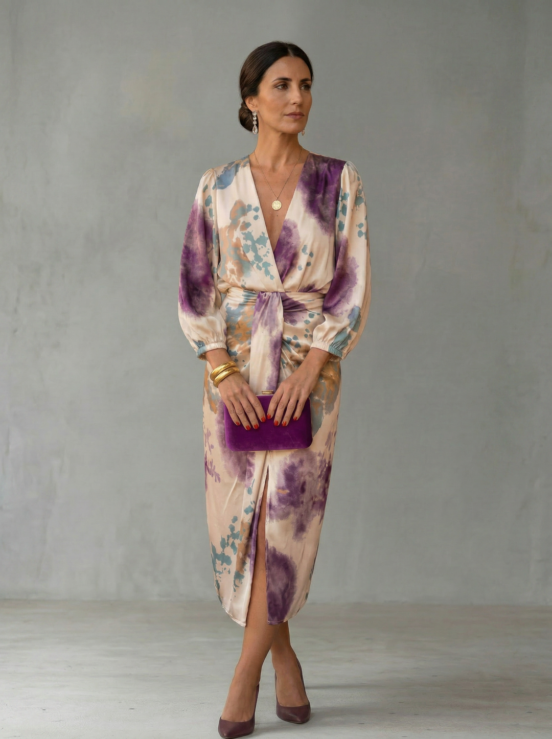 Valerie  Elegant Dress with V-Neck