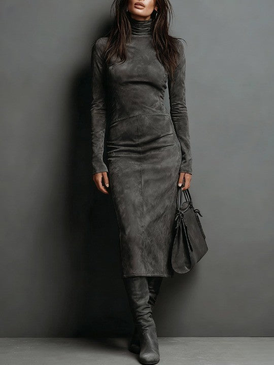 Ivy - Long Brown Midi Dress