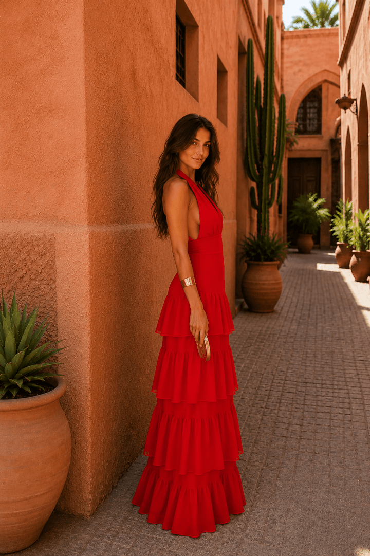 Raquel™ | Manila-Style Dress in Red
