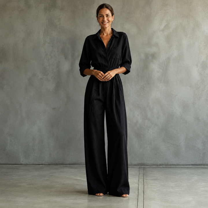 Monroe | Wide-Leg Shirt Jumpsuit