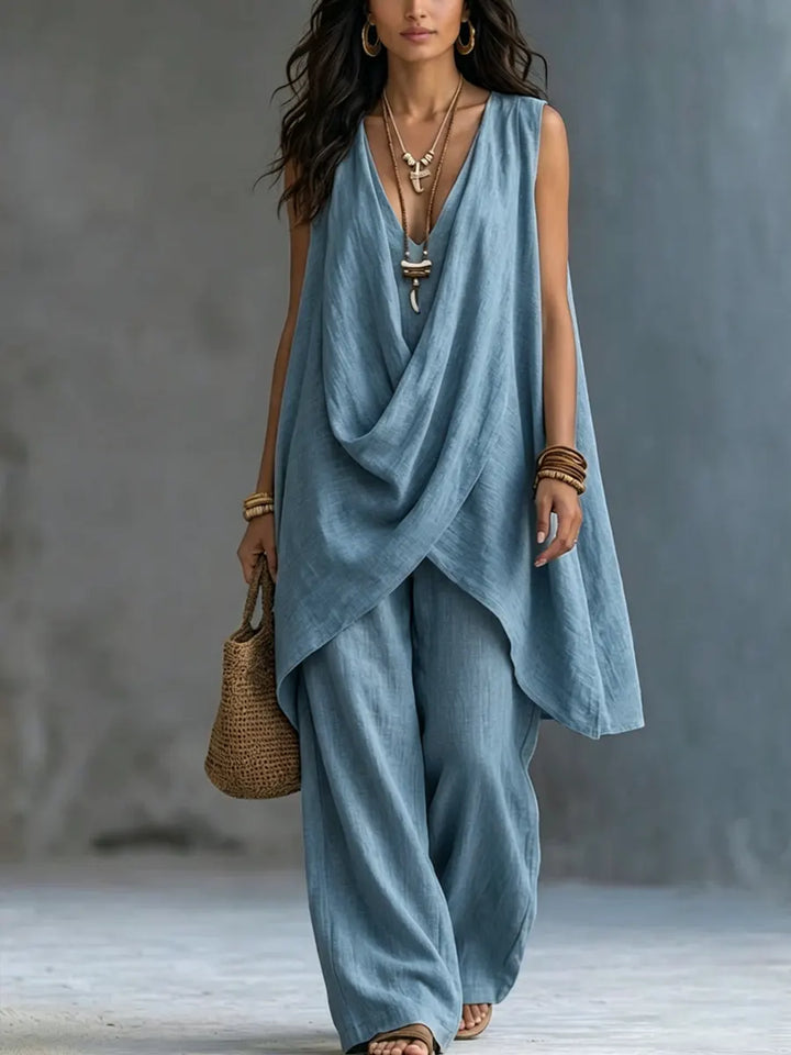 Vrouwen Bohemian Stijl Losse Katoen en Linnen Set