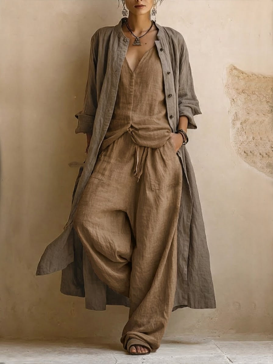 Lila Linnenmix Co-Ord Set