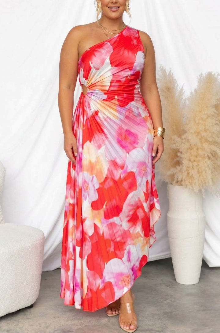 Yanira | Pleated One-Shoulder Dress