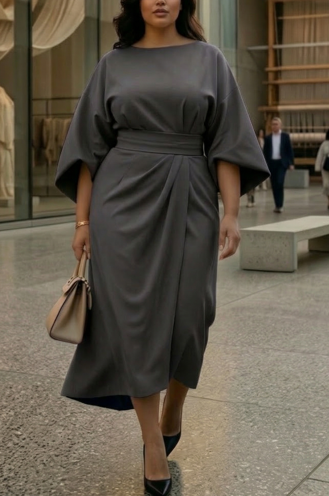 Matzliah | Elegant Lantern Sleeve Dress