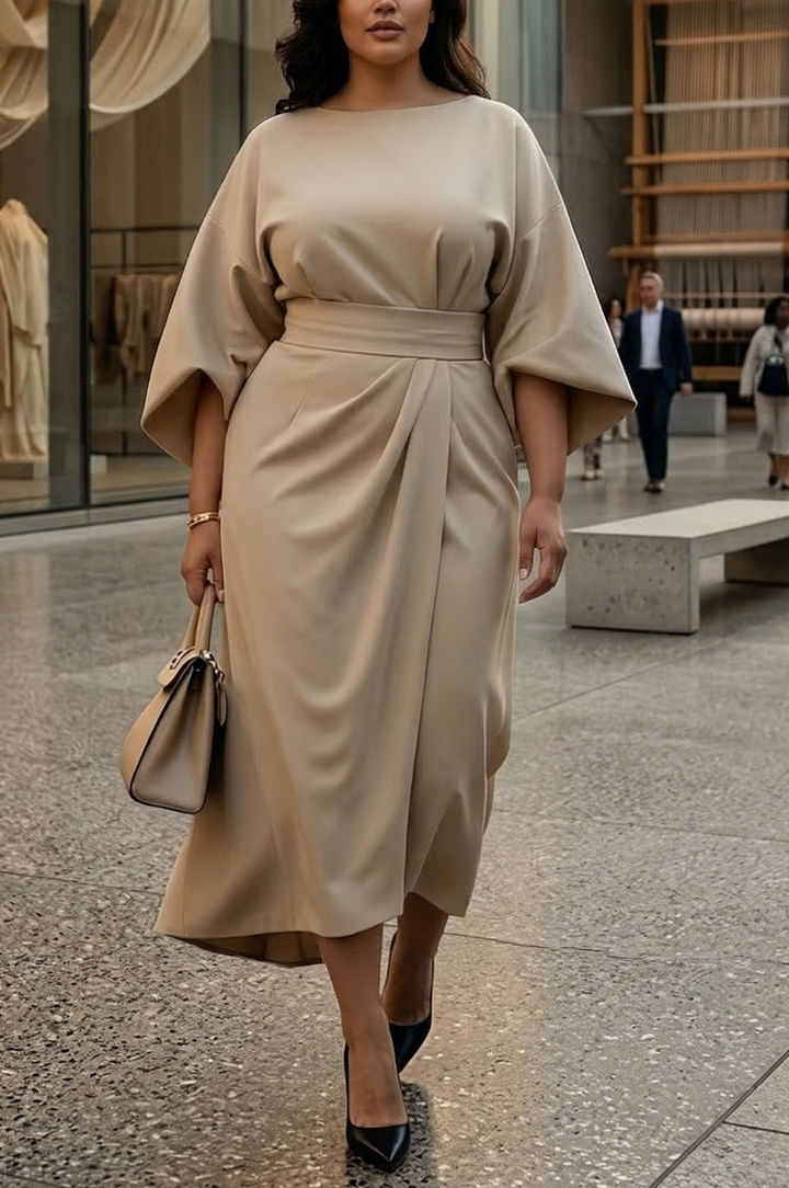 Matzliah | Elegant Lantern Sleeve Dress