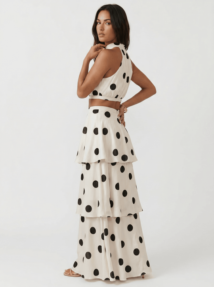 Alina™ | Polka Dot Top and Long Skirt Set